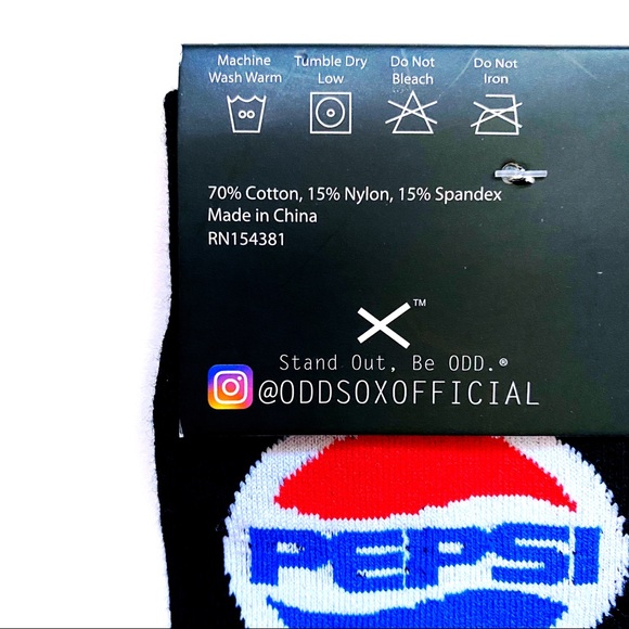Odd Sox Pepsi Cola Soda Pop Logo Crew Socks Mens Womens Novelty Gift - Picture 7 of 7